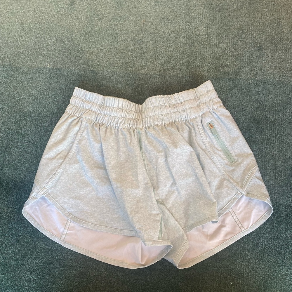 Lululemon light blue/teal running shorts size 8